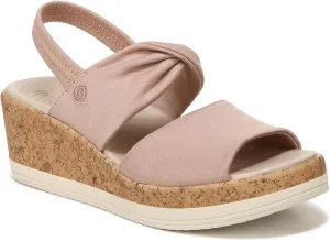 BZees Women's Remix Machine Washable Ankle Strap Wedge Sandal Slide