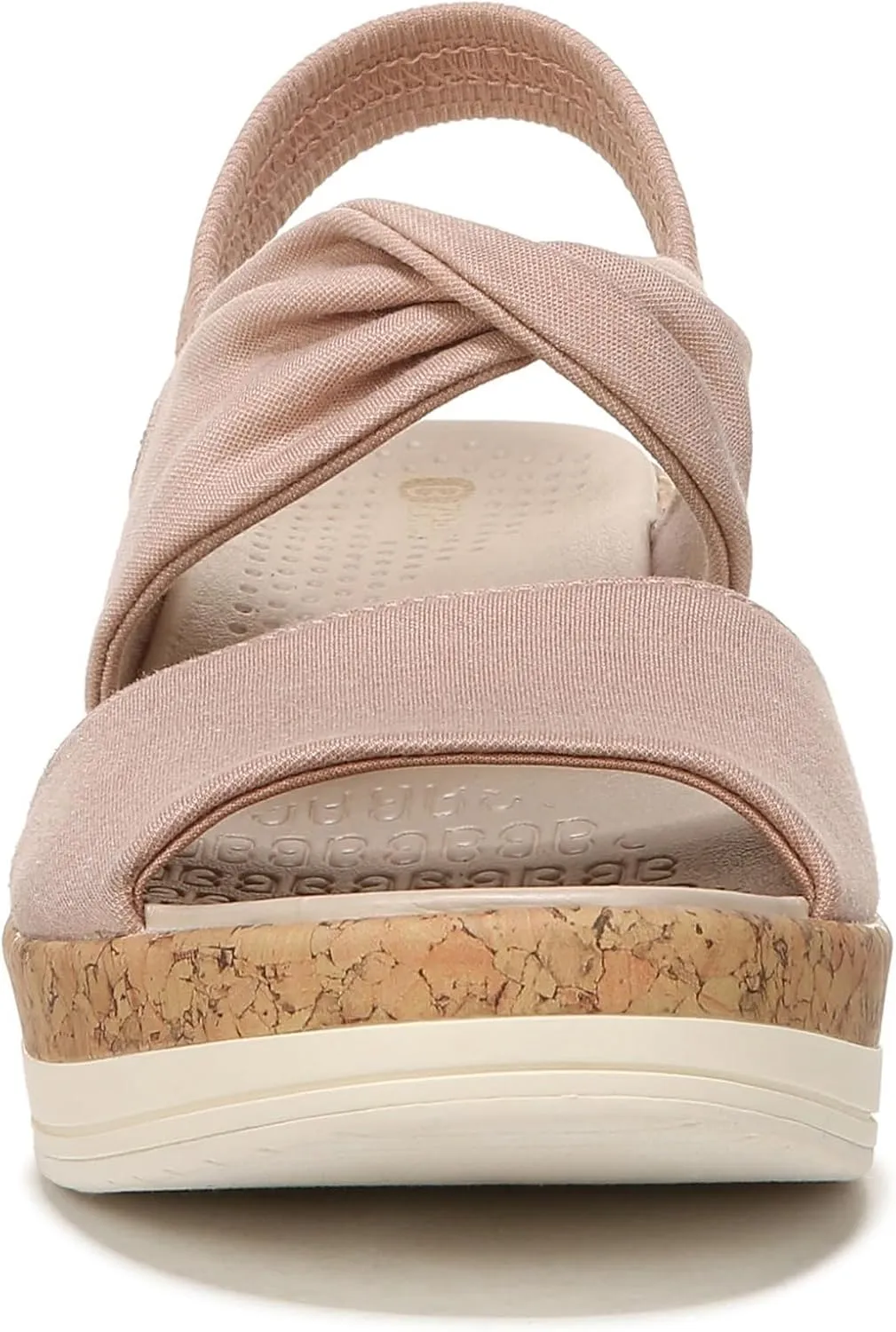 BZees Women's Remix Machine Washable Ankle Strap Wedge Sandal Slide