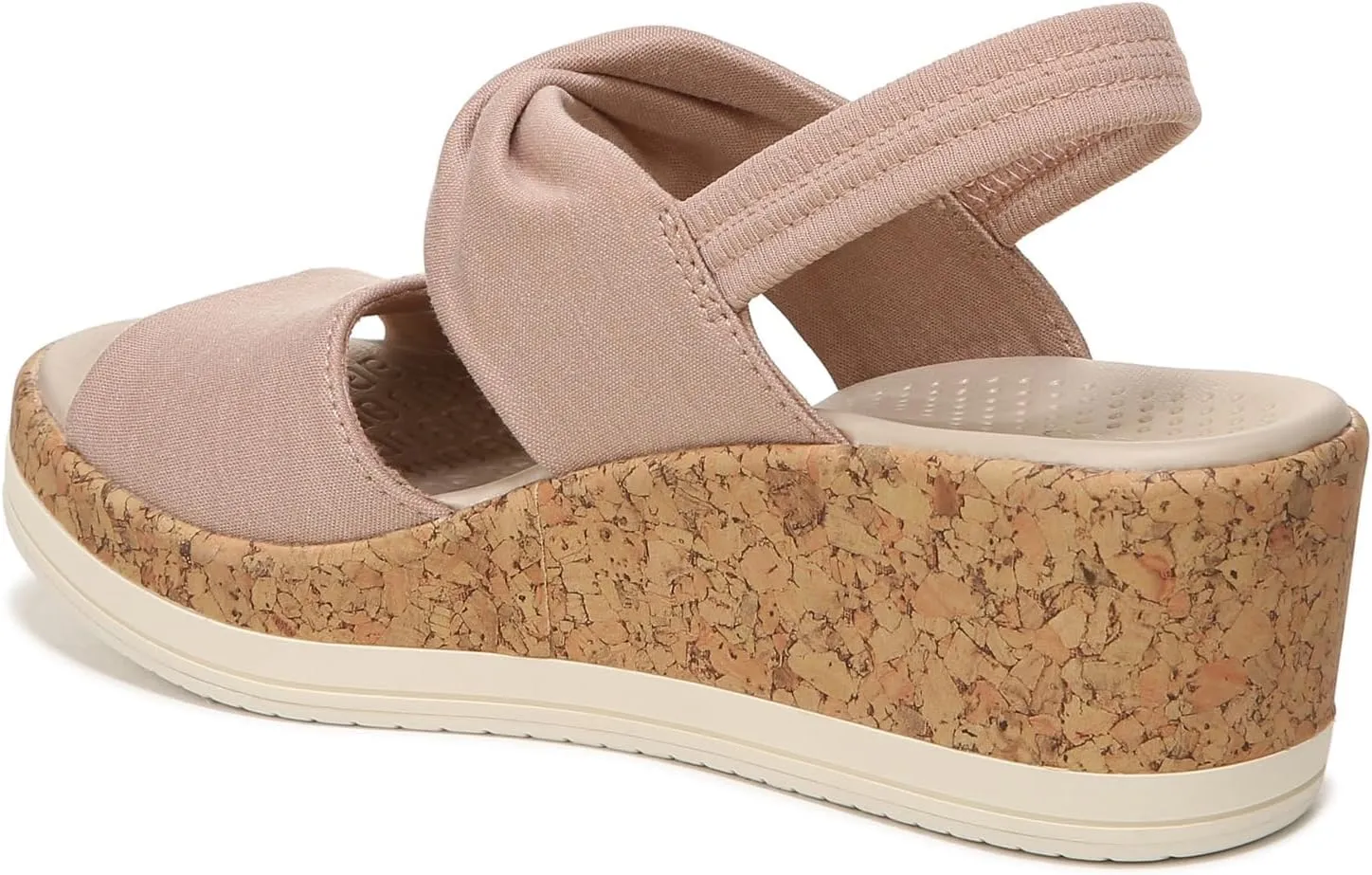 BZees Women's Remix Machine Washable Ankle Strap Wedge Sandal Slide