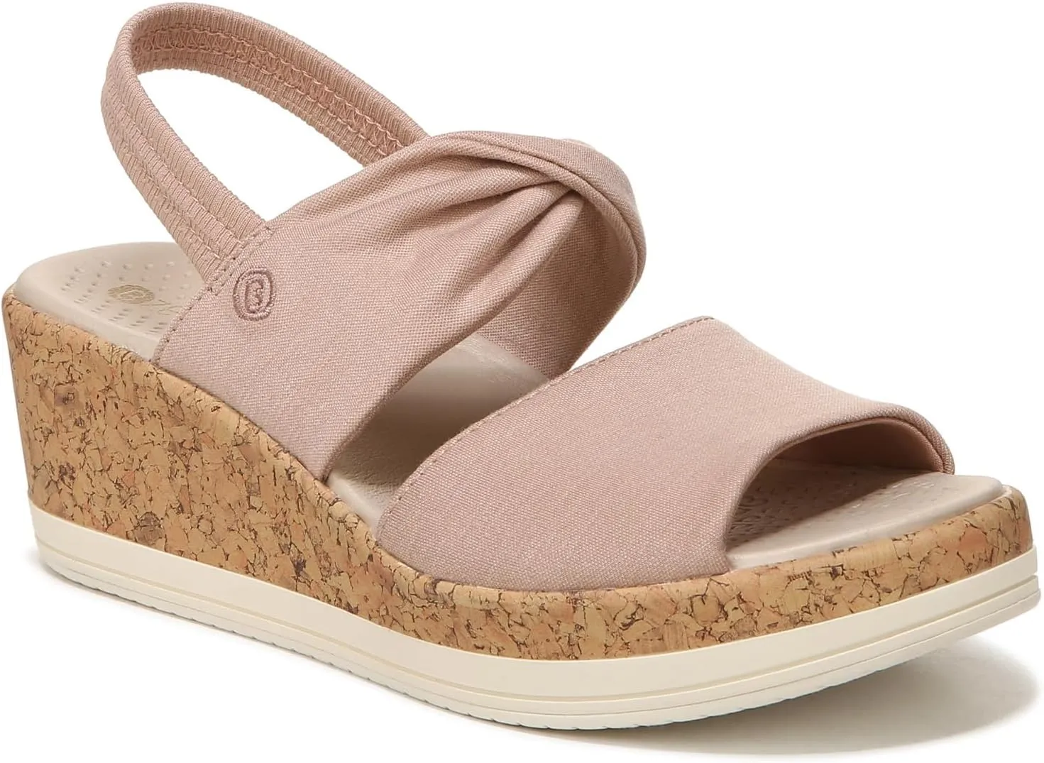 BZees Women's Remix Machine Washable Ankle Strap Wedge Sandal Slide