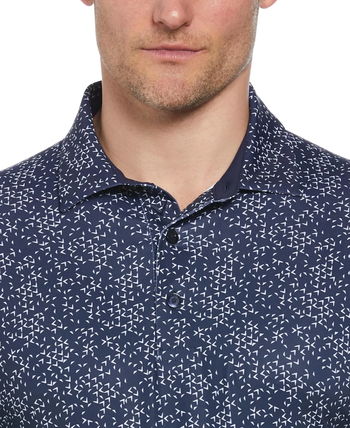 Callaway Men's Chevron Print Short Sleeve Golf Polo, Moisture-Wicking, Stretch, Lightweight Recycled Fabric