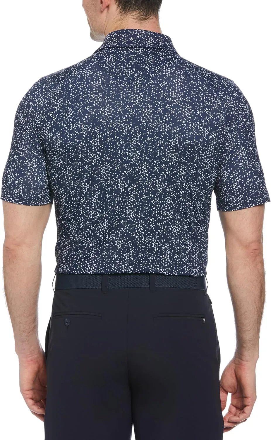 Callaway Men's Chevron Print Short Sleeve Golf Polo, Moisture-Wicking, Stretch, Lightweight Recycled Fabric