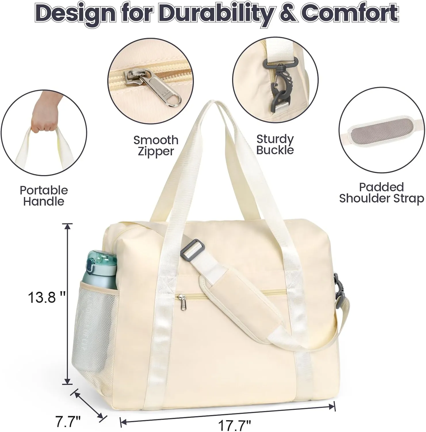 Cambond Spirit Airlines Personal Item Bag 18x14x8 Inch - 30L Carry on Personal Item Travel Bag for Short Trip with Shoulder Strap and Water Bottle Pocket, Compact Underseat Foldable Travel Duffel Bag