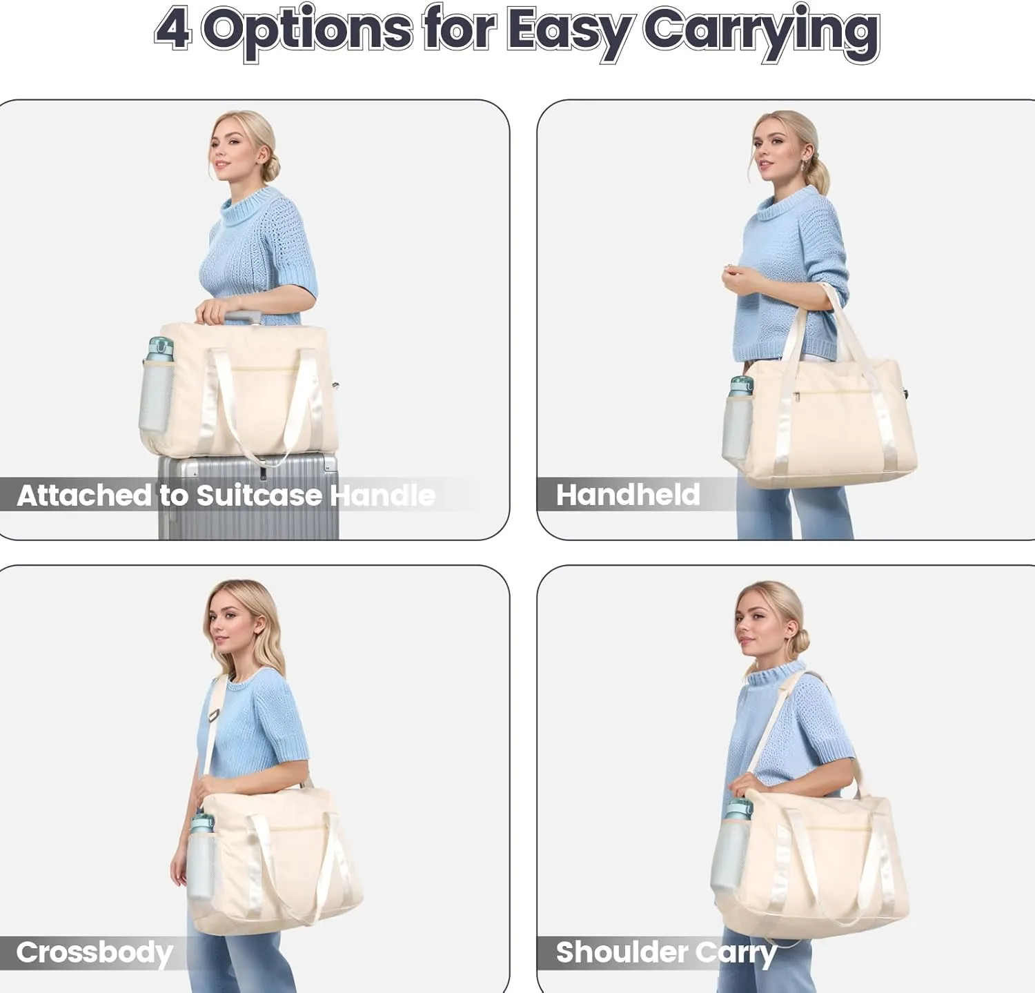 Cambond Spirit Airlines Personal Item Bag 18x14x8 Inch - 30L Carry on Personal Item Travel Bag for Short Trip with Shoulder Strap and Water Bottle Pocket, Compact Underseat Foldable Travel Duffel Bag