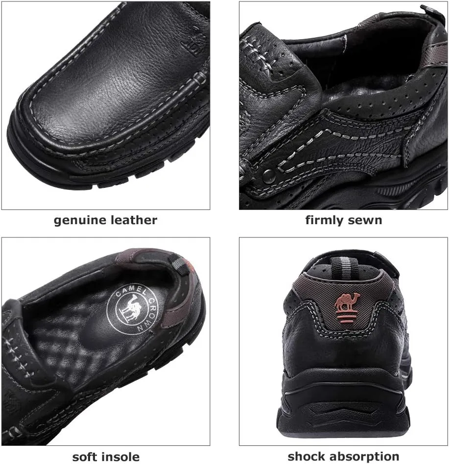 CAMEL CROWN Mens Loafers Slip On Loafer Leather Casual Walking Shoes Comfortable for Work Office Dress Outdoor