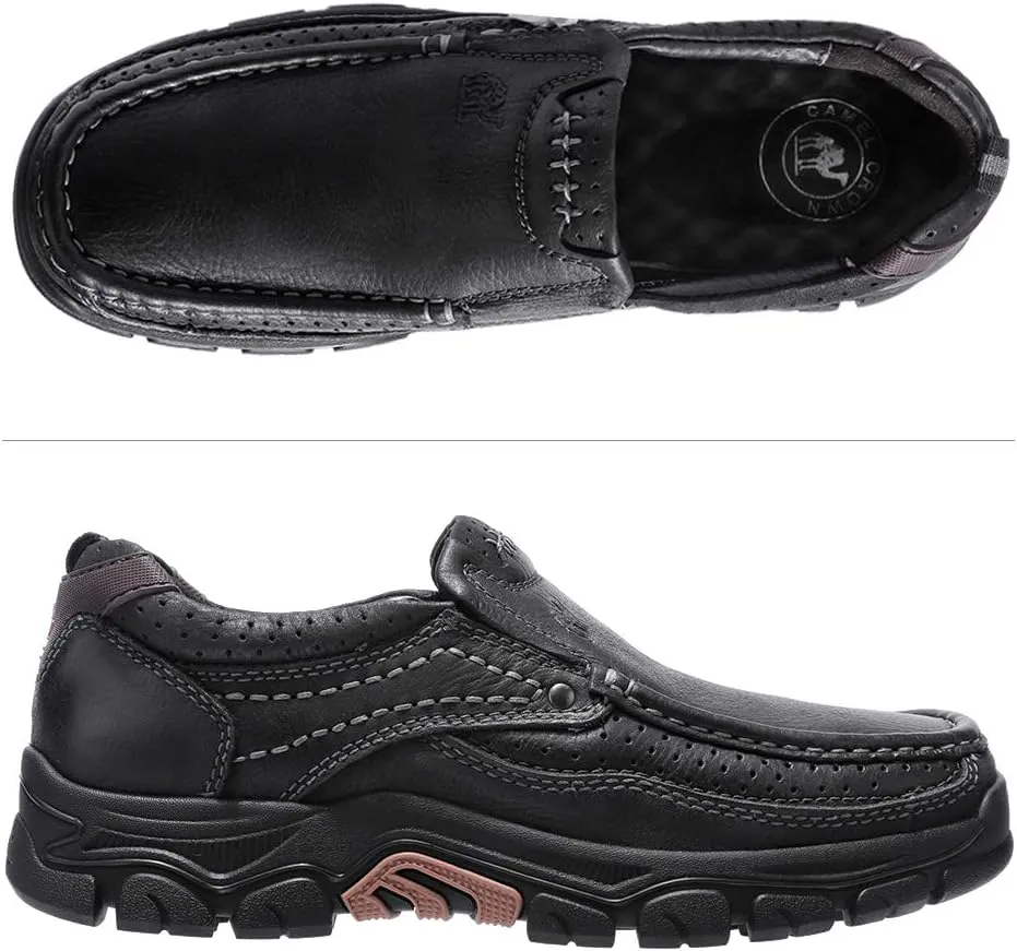CAMEL CROWN Mens Loafers Slip On Loafer Leather Casual Walking Shoes Comfortable for Work Office Dress Outdoor