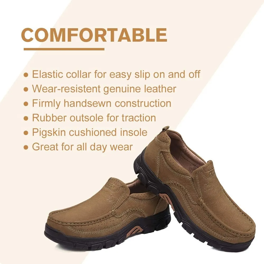 CAMEL CROWN Mens Loafers Slip On Loafer Leather Casual Walking Shoes Comfortable for Work Office Dress Outdoor