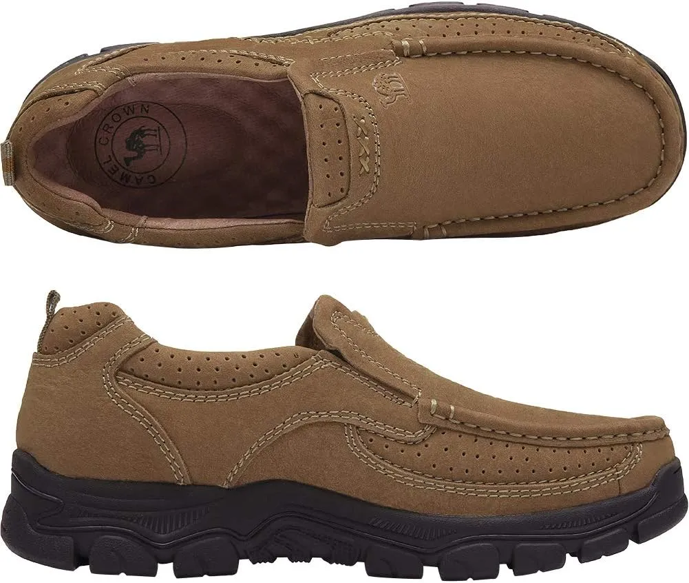 CAMEL CROWN Mens Loafers Slip On Loafer Leather Casual Walking Shoes Comfortable for Work Office Dress Outdoor
