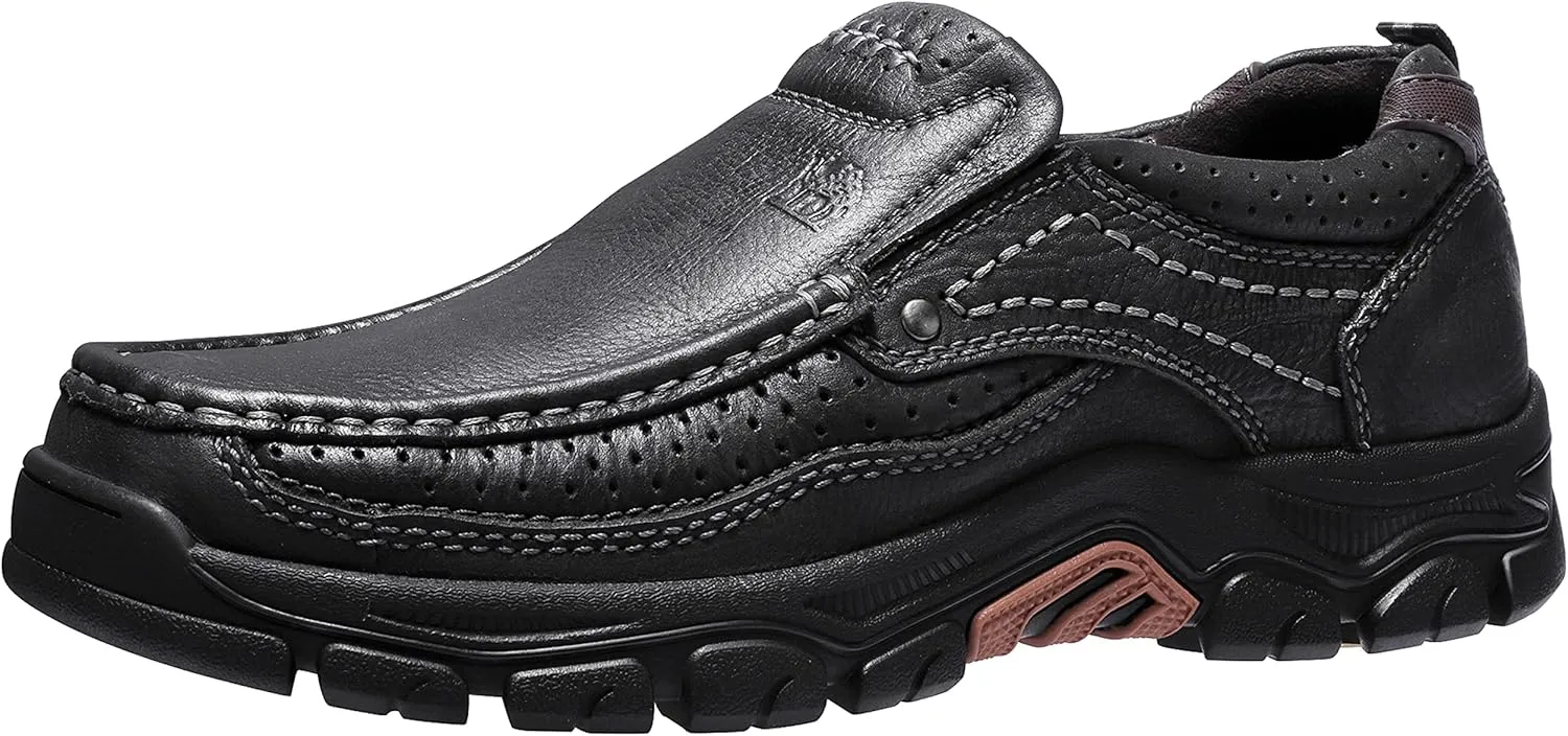CAMEL CROWN Mens Loafers Slip On Loafer Leather Casual Walking Shoes Comfortable for Work Office Dress Outdoor
