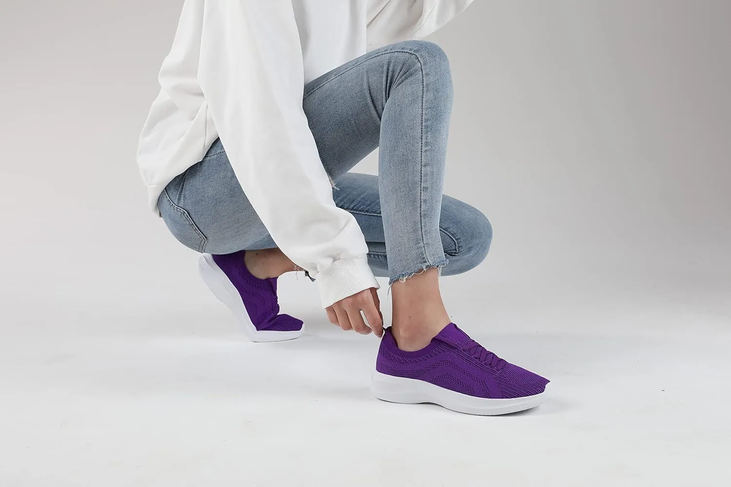 Casbeam Womens Running Shoes Ladies Slip on Tennis Walking Sneakers Lightweight Breathable Comfort Work Gym Trainers Stylish Shoes