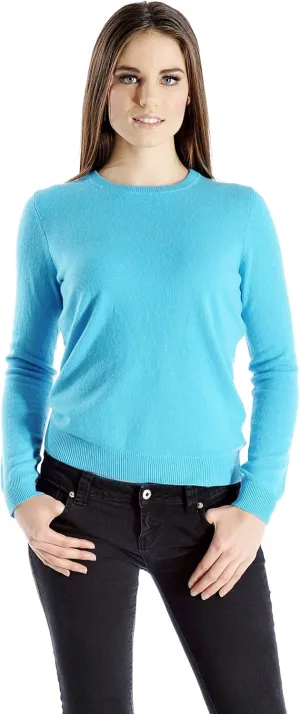 Cashmere Boutique 100% Pure Cashmere Crew Neck Sweater for Women – Long Sleeve, Classic Style, Soft and Warm Pullover Sweater