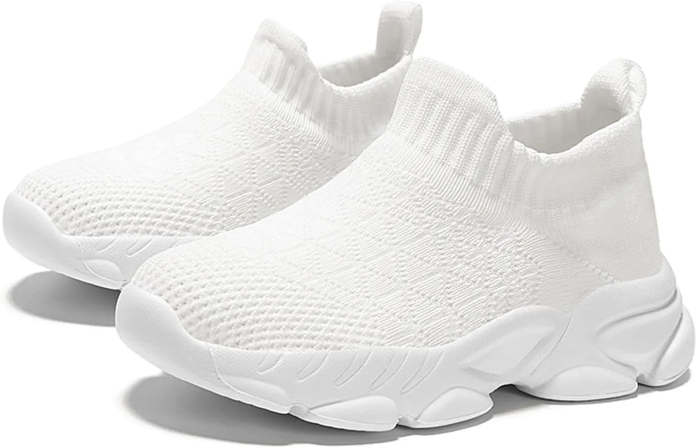 CERYTHRINA Kids Slip On Running Tennis Shoes Breathable Mesh Athletic High Top Casual Sports Walking Shoes Toddler/Little Kids/Big Kids