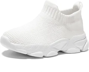 CERYTHRINA Kids Slip On Running Tennis Shoes Breathable Mesh Athletic High Top Casual Sports Walking Shoes Toddler/Little Kids/Big Kids