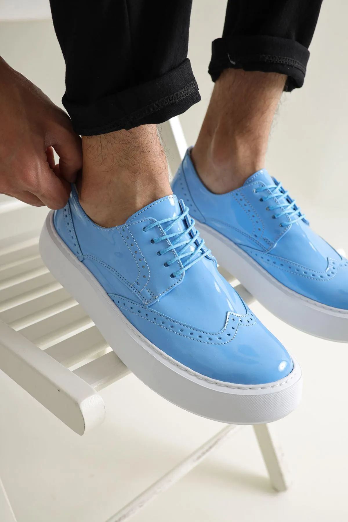 CH149 BT Patent Leather Men's Sneaker Casual Shoes