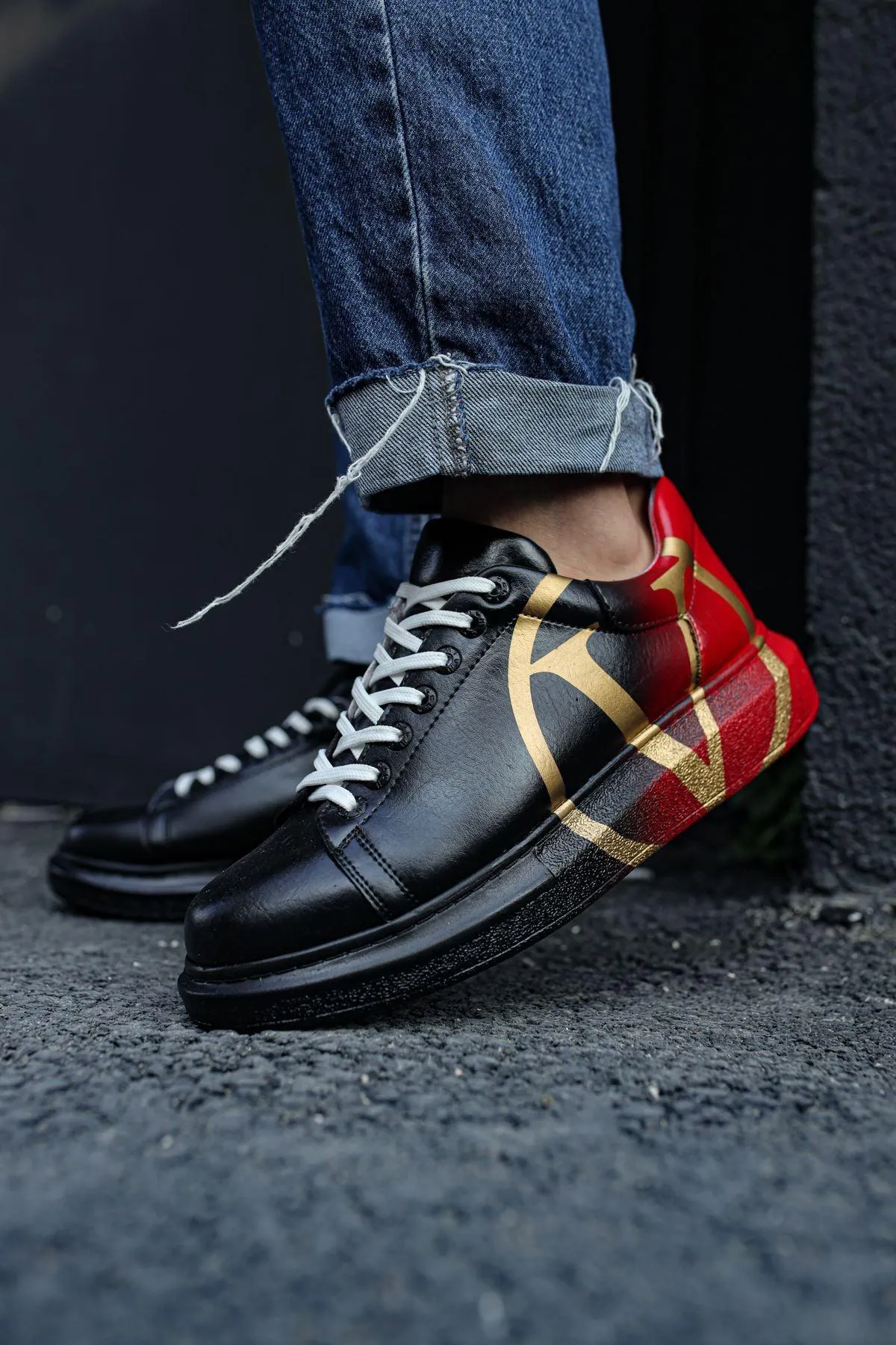 CH254 Men's Unisex Red-Black Casual Sneaker Sports Shoes