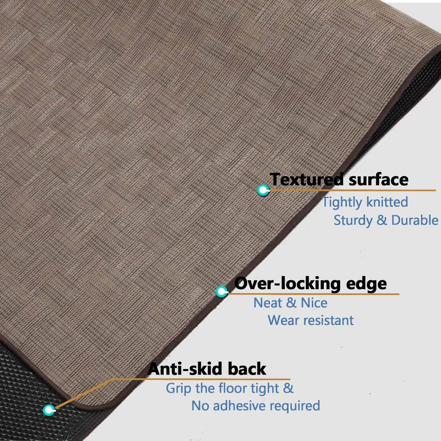 Chair Mat for Hardwood & Tile Floor, 47" x 52" Heavy Duty Office Chair Mat for Rolling Chairs, Anti Slip, Non-Curve, Floor Protector for Home Office, Brown Square