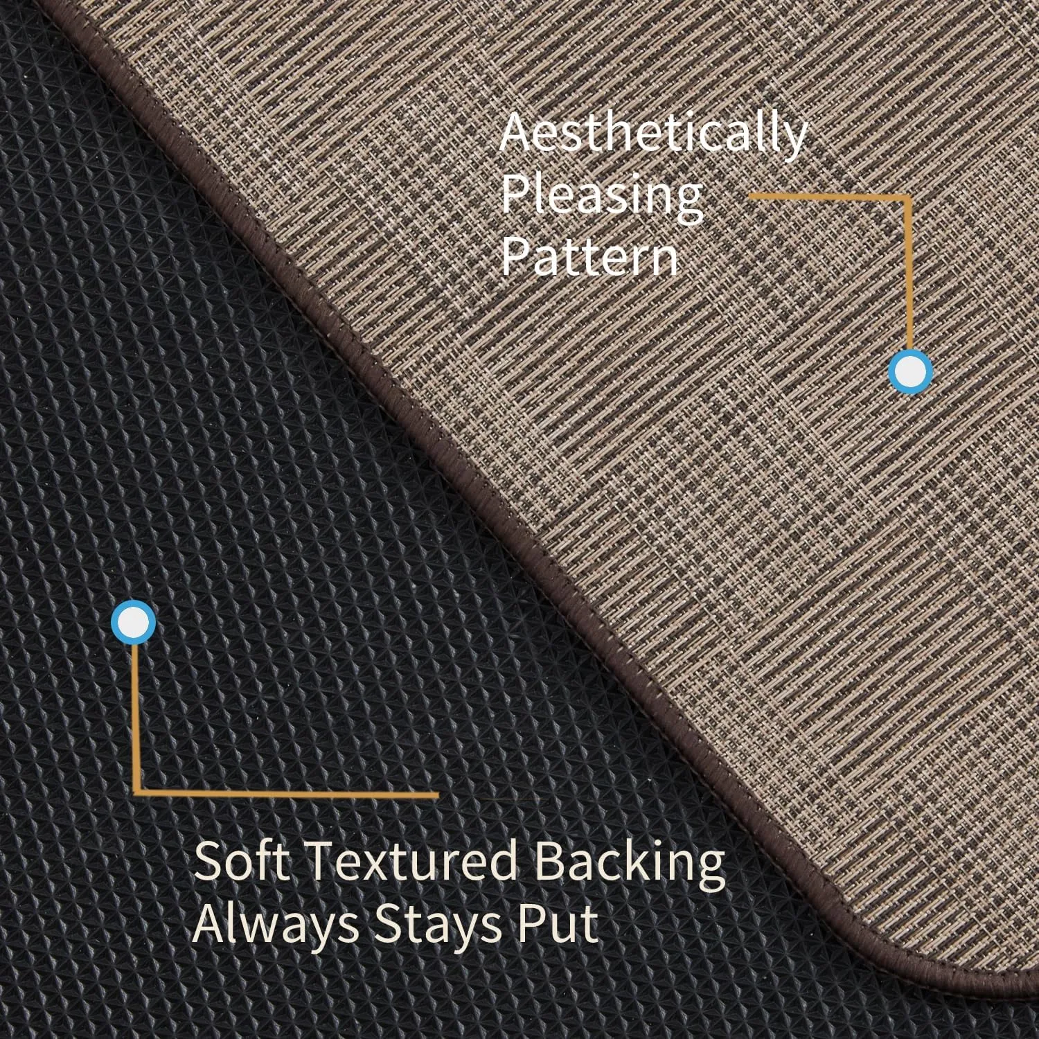 Chair Mat for Hardwood & Tile Floor, 47" x 52" Heavy Duty Office Chair Mat for Rolling Chairs, Anti Slip, Non-Curve, Floor Protector for Home Office, Brown Square