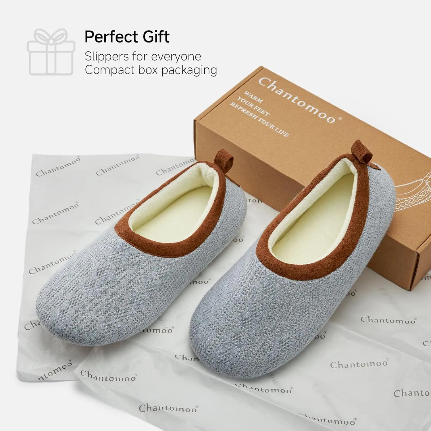Chantomoo Womens Slippers Soft Sole Indoor Memory Foam Loafer Slippers