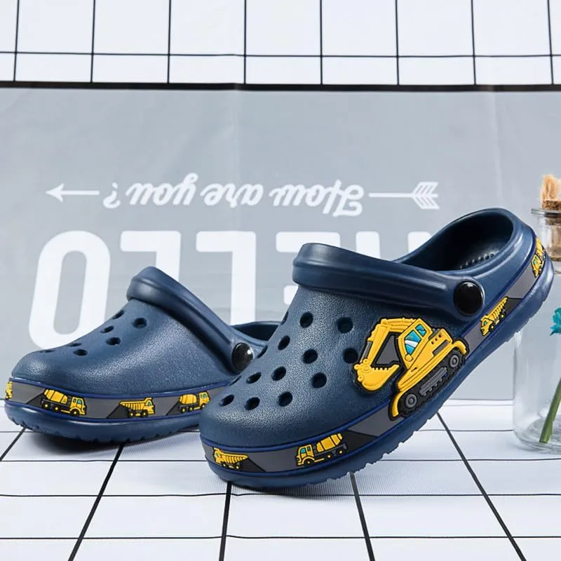 Children Garden Shoes Unisex Little- Kids Cartoon Clogs Slippers Toddler Slip On Lightweight Beach Pool Sandals Yard