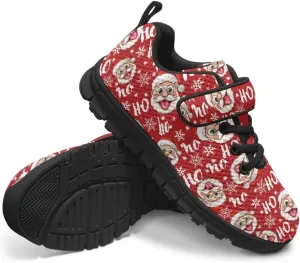 Christmas Sneakers for Girls Slip on Walking Shoes Breathable Lightweight Athletic Shoes with Hook and Loops