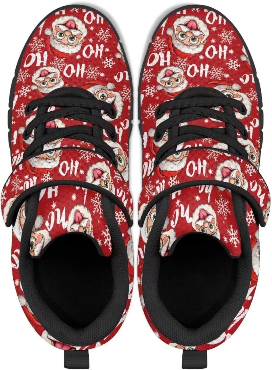 Christmas Sneakers for Girls Slip on Walking Shoes Breathable Lightweight Athletic Shoes with Hook and Loops
