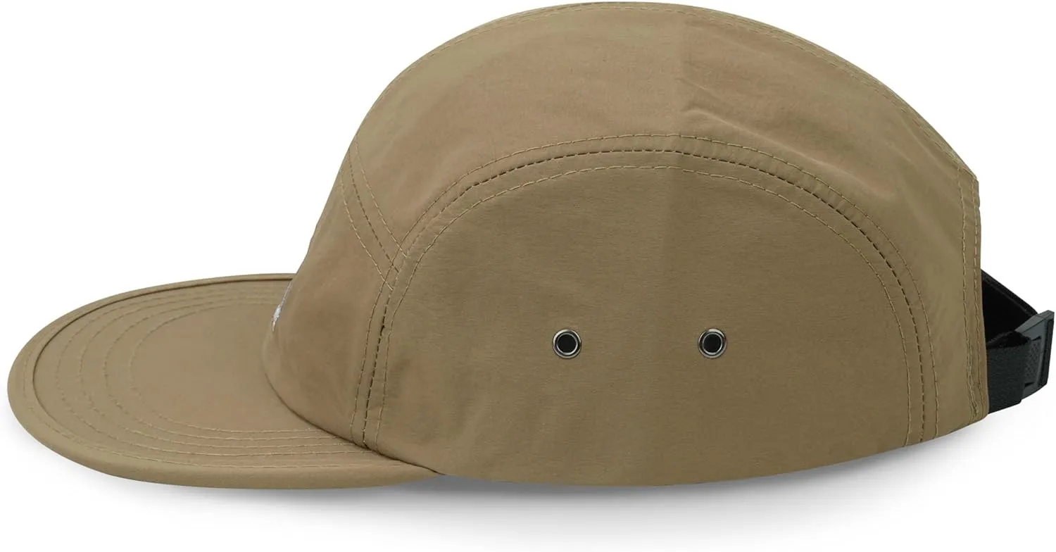 Clakllie Waterproof 5 Panel Hat for Men Quick Dry Flat Brim Baseball Cap Embroidered Trucker Hats for Running Camp Hiking Hat