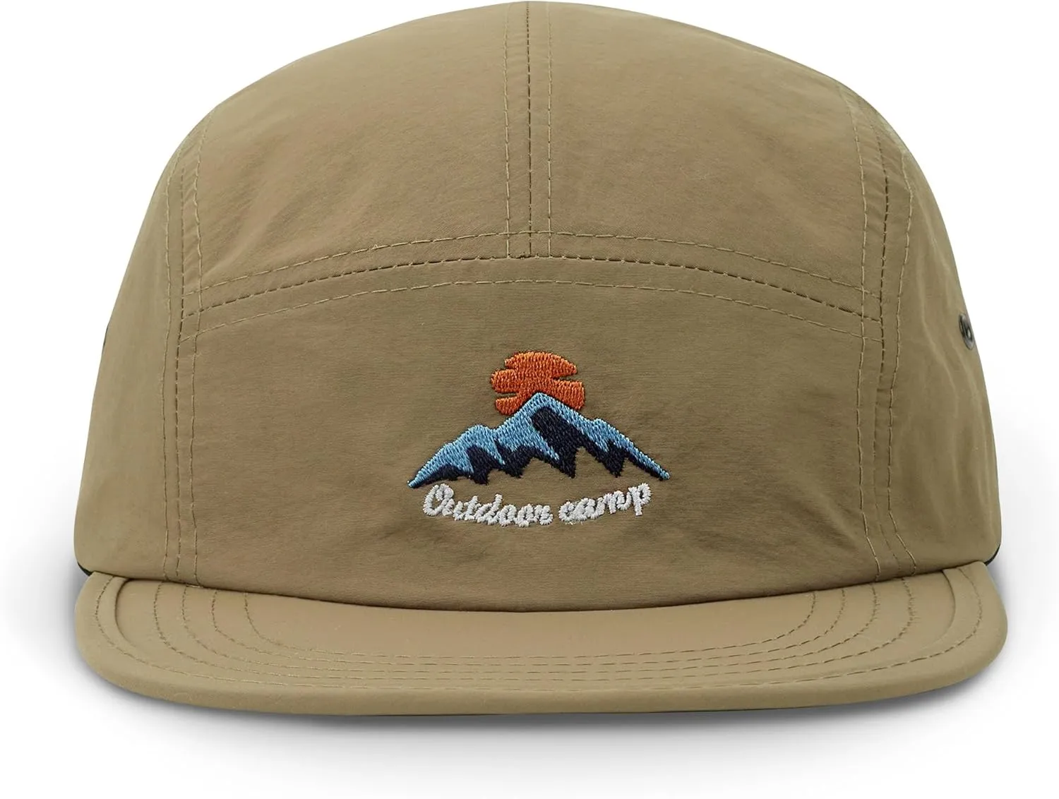 Clakllie Waterproof 5 Panel Hat for Men Quick Dry Flat Brim Baseball Cap Embroidered Trucker Hats for Running Camp Hiking Hat