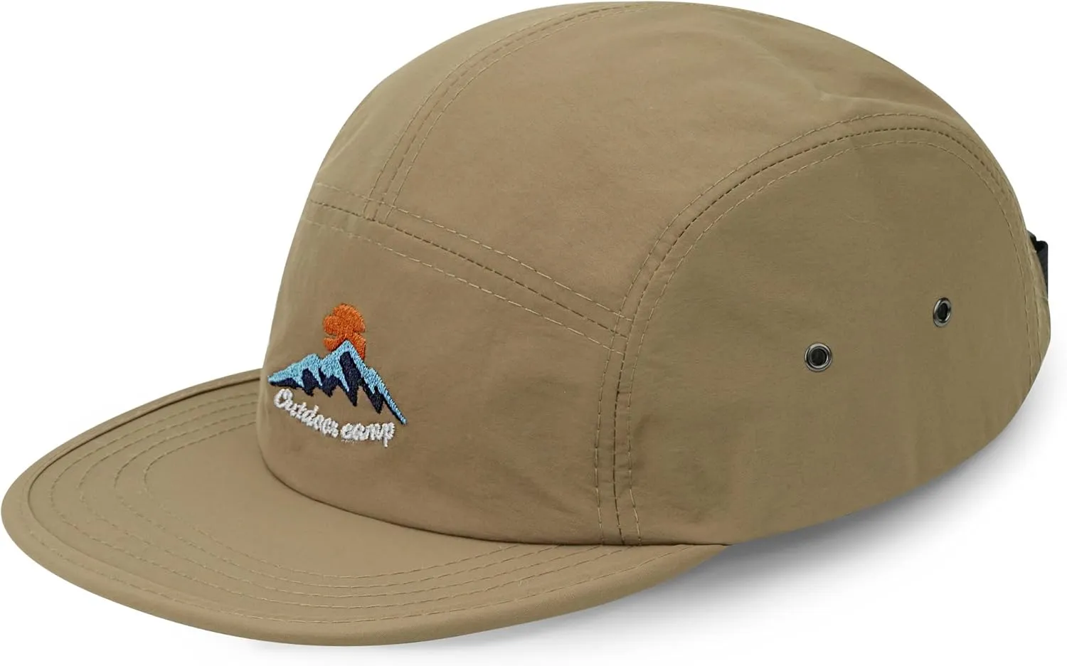 Clakllie Waterproof 5 Panel Hat for Men Quick Dry Flat Brim Baseball Cap Embroidered Trucker Hats for Running Camp Hiking Hat
