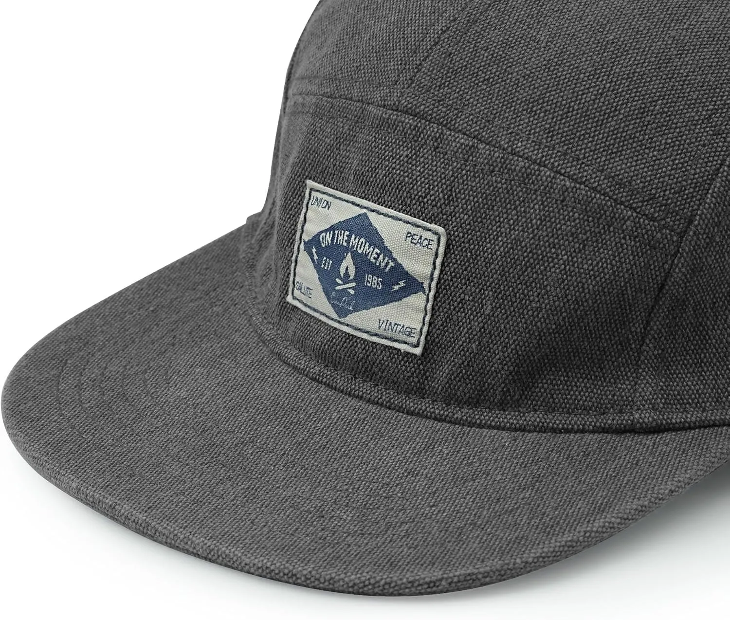 CLAPE Snapback 5 Panel Hat for Men Women Washed Cotton Flat Bill Baseball Cap Strapback Hip Hop Biker Board Cap