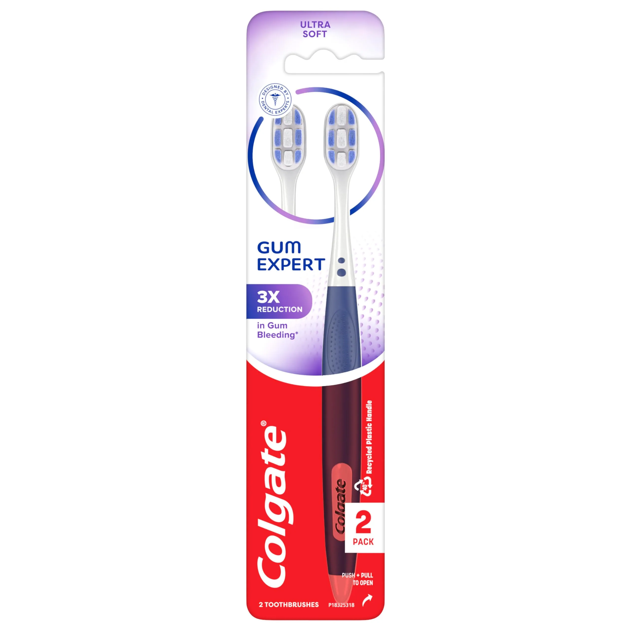 Colgate Ultra Soft Toothbrush Pack, Extra Soft for Sensitive Gums, 2 Pack