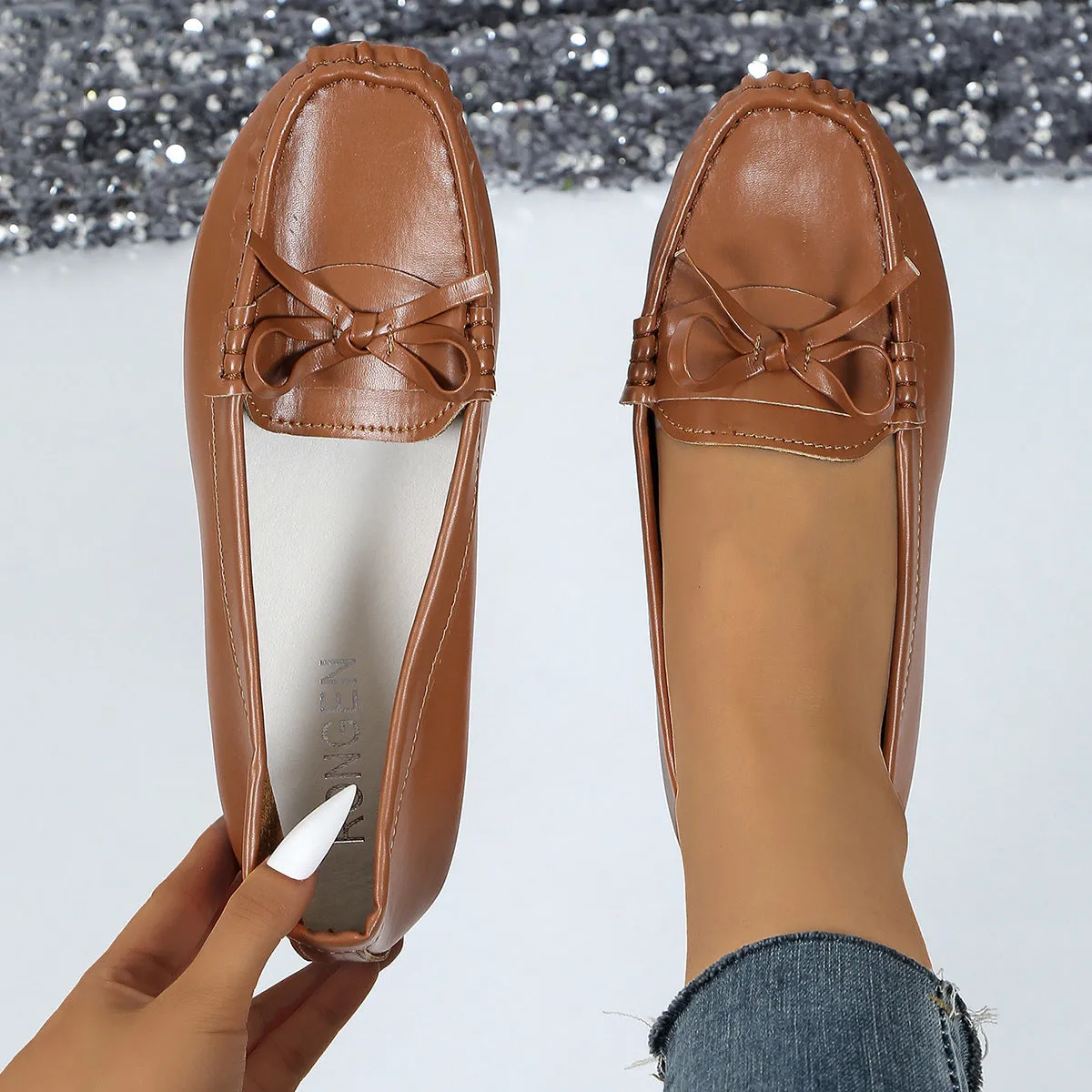 Comfortable Loafers for Women - Gold