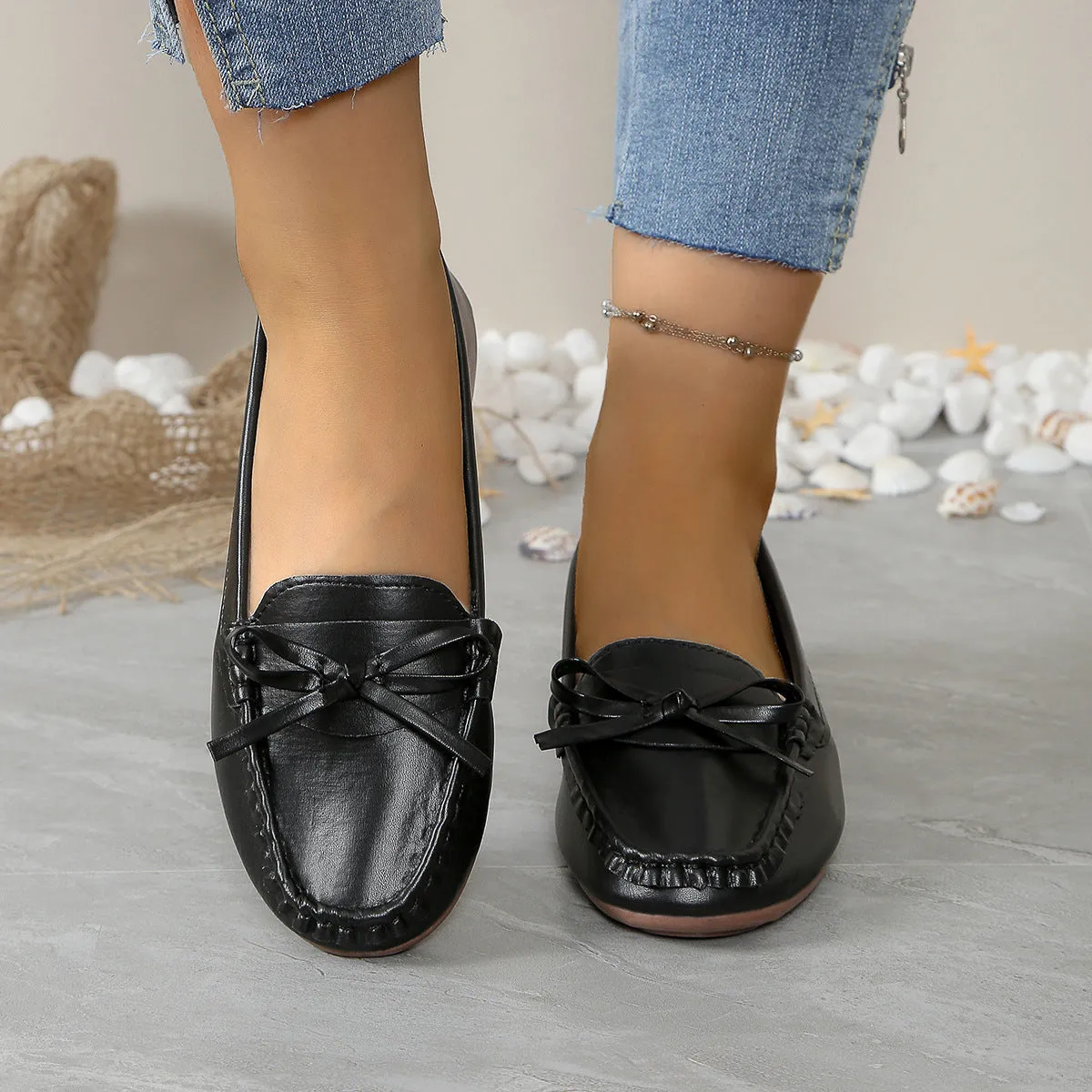 Comfortable Loafers for Women - Gold