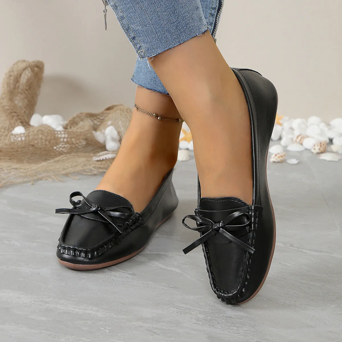 Comfortable Loafers for Women - Gold