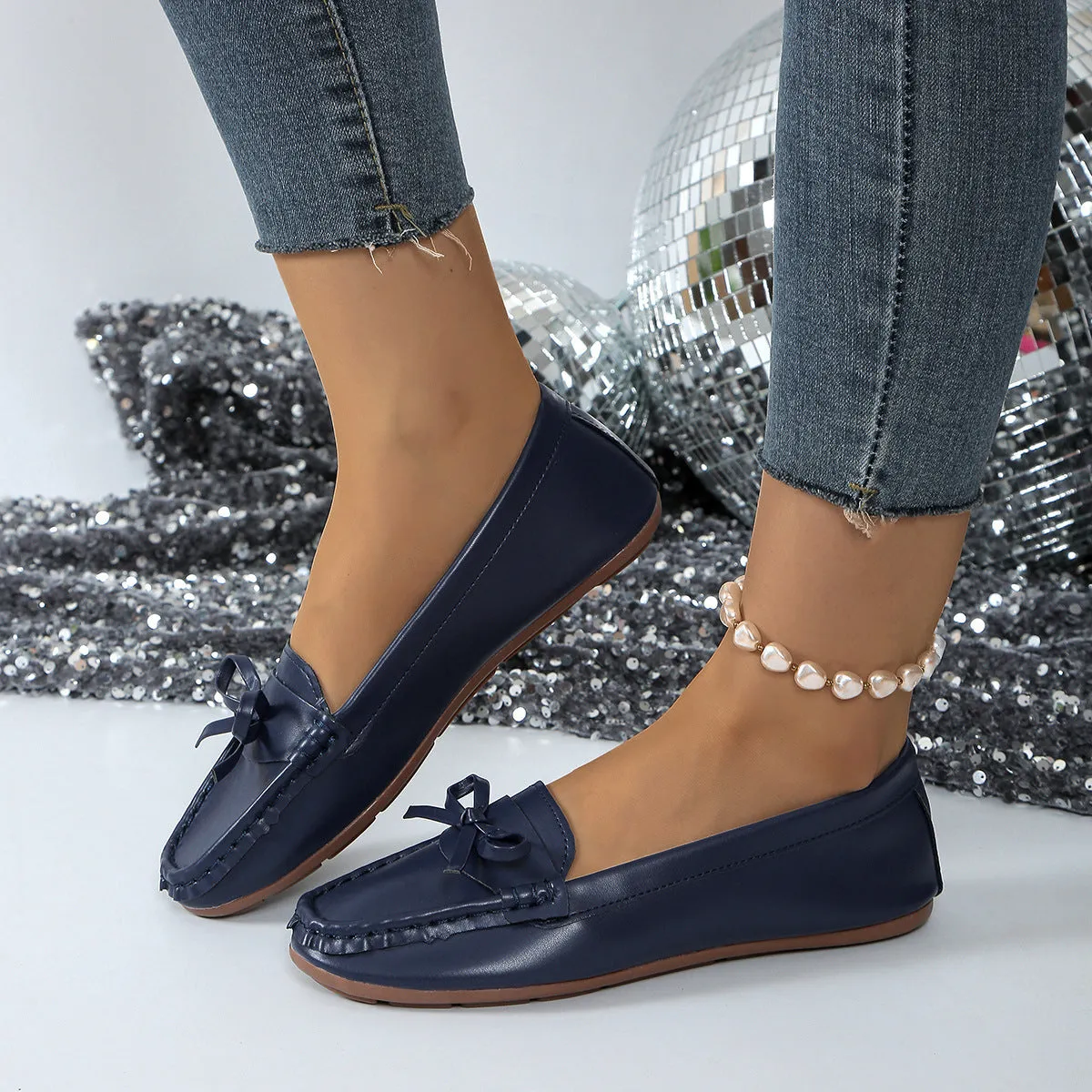 Comfortable Loafers for Women - Gold