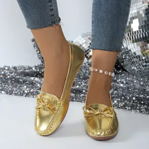 Comfortable Loafers for Women - Gold