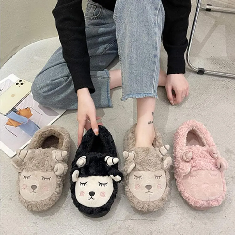 Comfy Slipper,Lovely Soft Confinement Shoes, Covered Soft-Soled Cotton Shoes, Maternity Shoes-Grey_36-37,Anti-Skid Rubber Sole