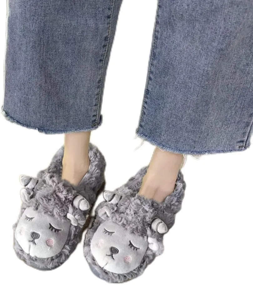 Comfy Slipper,Lovely Soft Confinement Shoes, Covered Soft-Soled Cotton Shoes, Maternity Shoes-Grey_36-37,Anti-Skid Rubber Sole