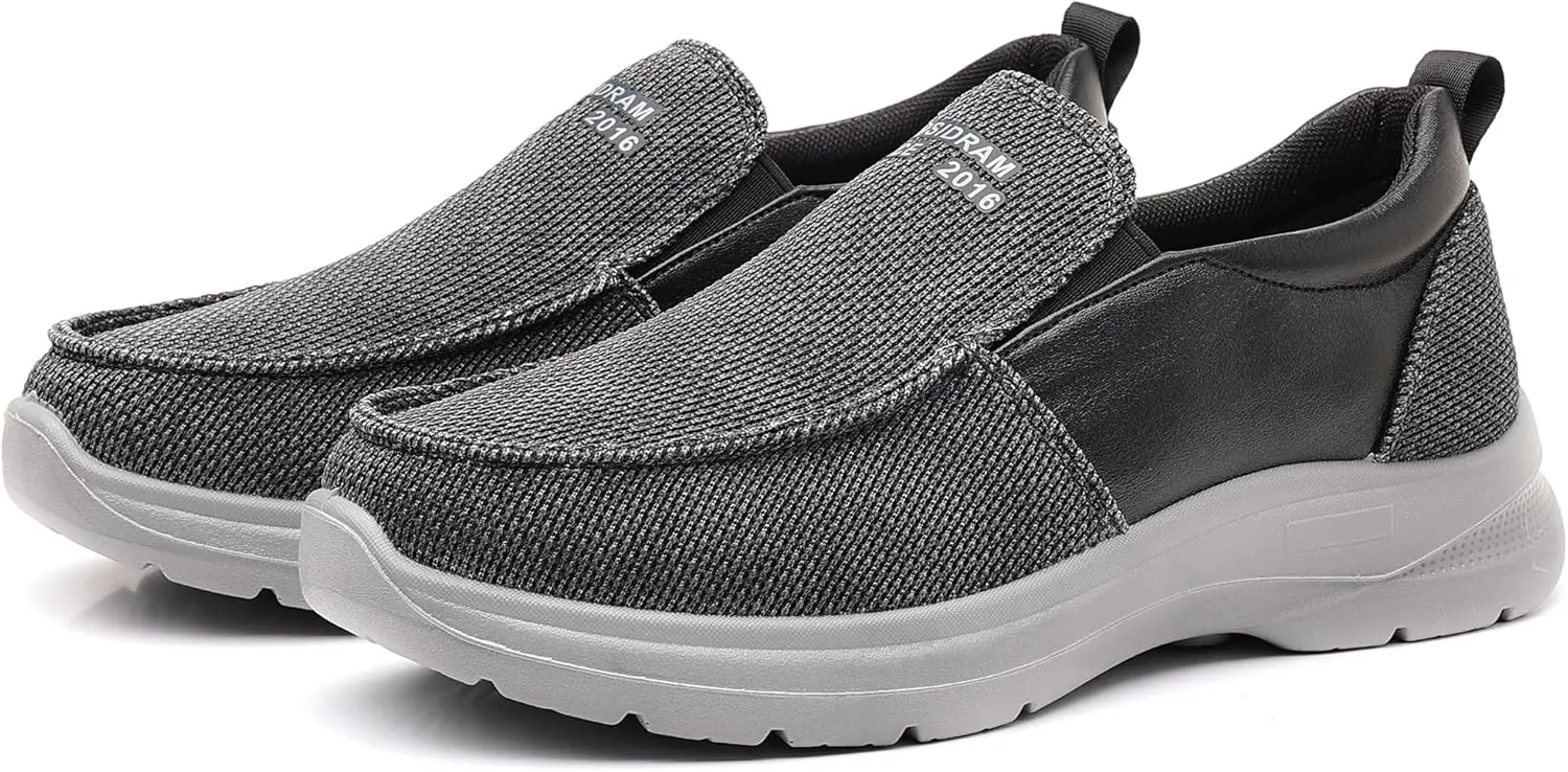 COSIDRAM Mens Casual Slip on Loafers Shoes Breathable Comfortable Non Slip Soft Walking Shoes Daily Flats