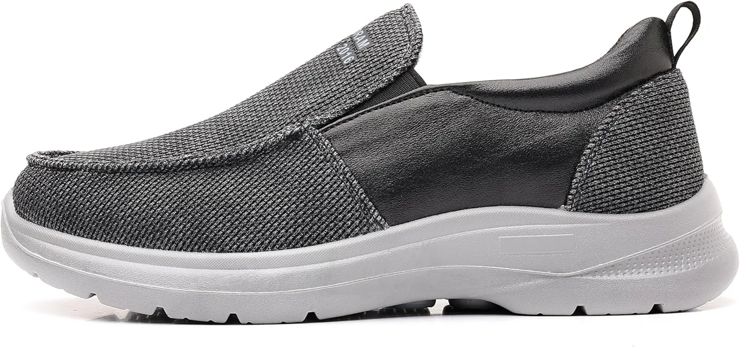 COSIDRAM Mens Casual Slip on Loafers Shoes Breathable Comfortable Non Slip Soft Walking Shoes Daily Flats