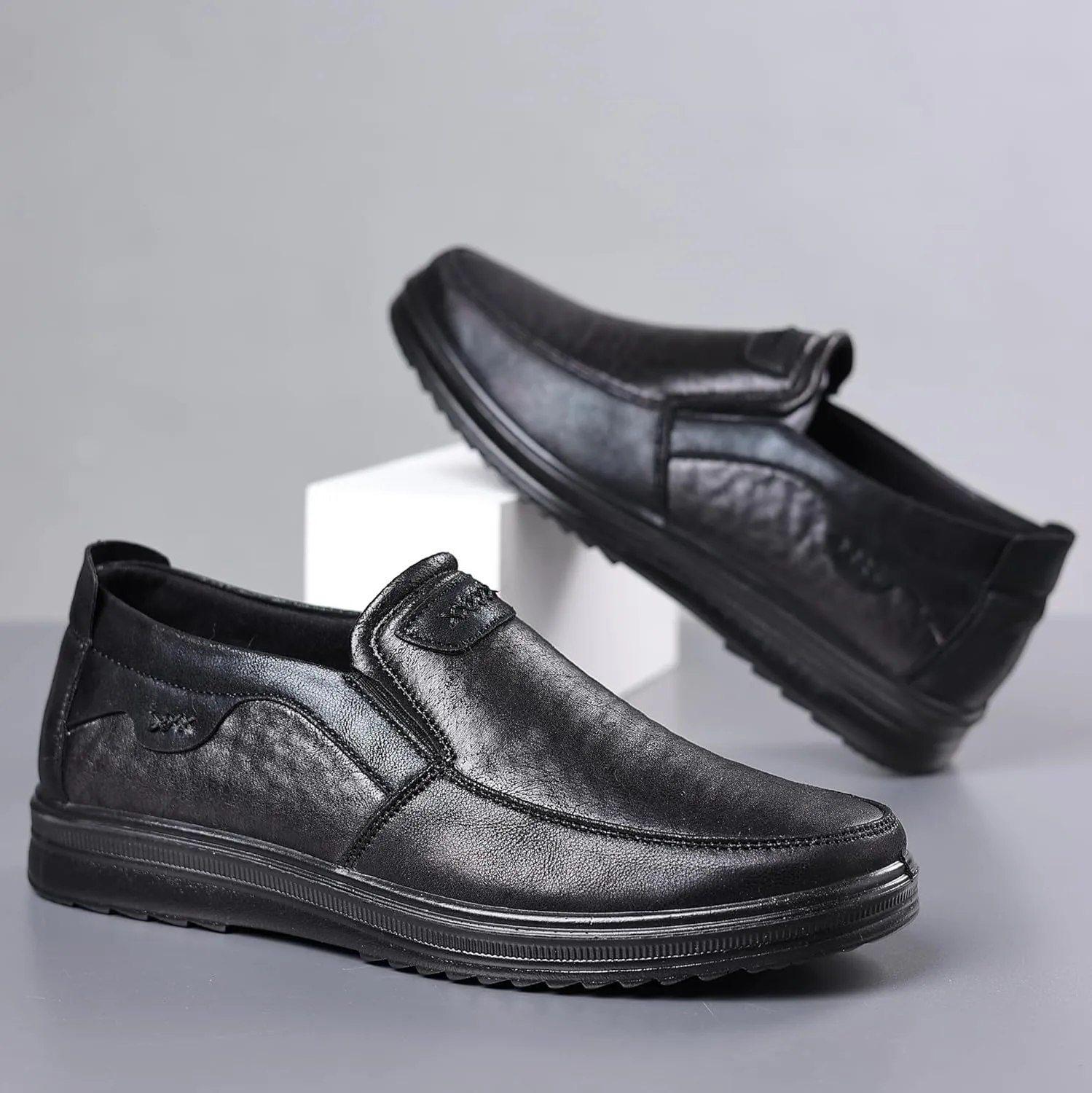 COSIDRAM Mens Loafers Casual Shoes Slip on Comfort Soft Breathable Daily Flats Non Slip Driving Shoes