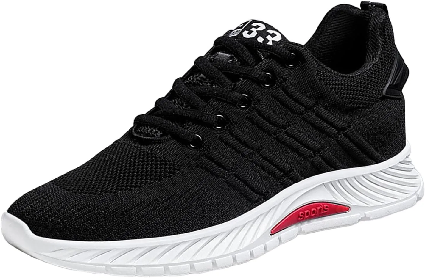 Couple Men's Elevator Shoes Men's Casual Mesh Trainers Lightweight Breathable Lace Up Sports Shoes with Hidden Lift Heel for Men Cm Mens Sneaker Socks Low Cut