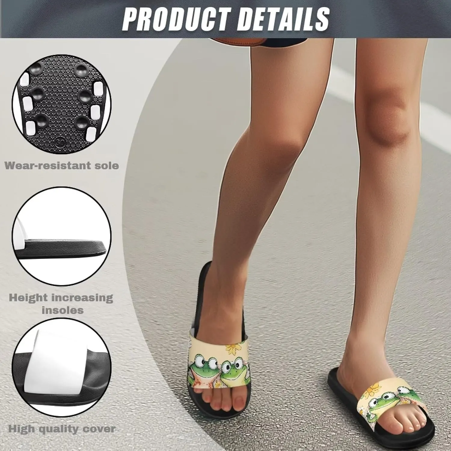 Couple Pattern Slide Sandals for Women Men Ultra Comfort Recovery Pillow Slippers Soft Summer Beach Shoes