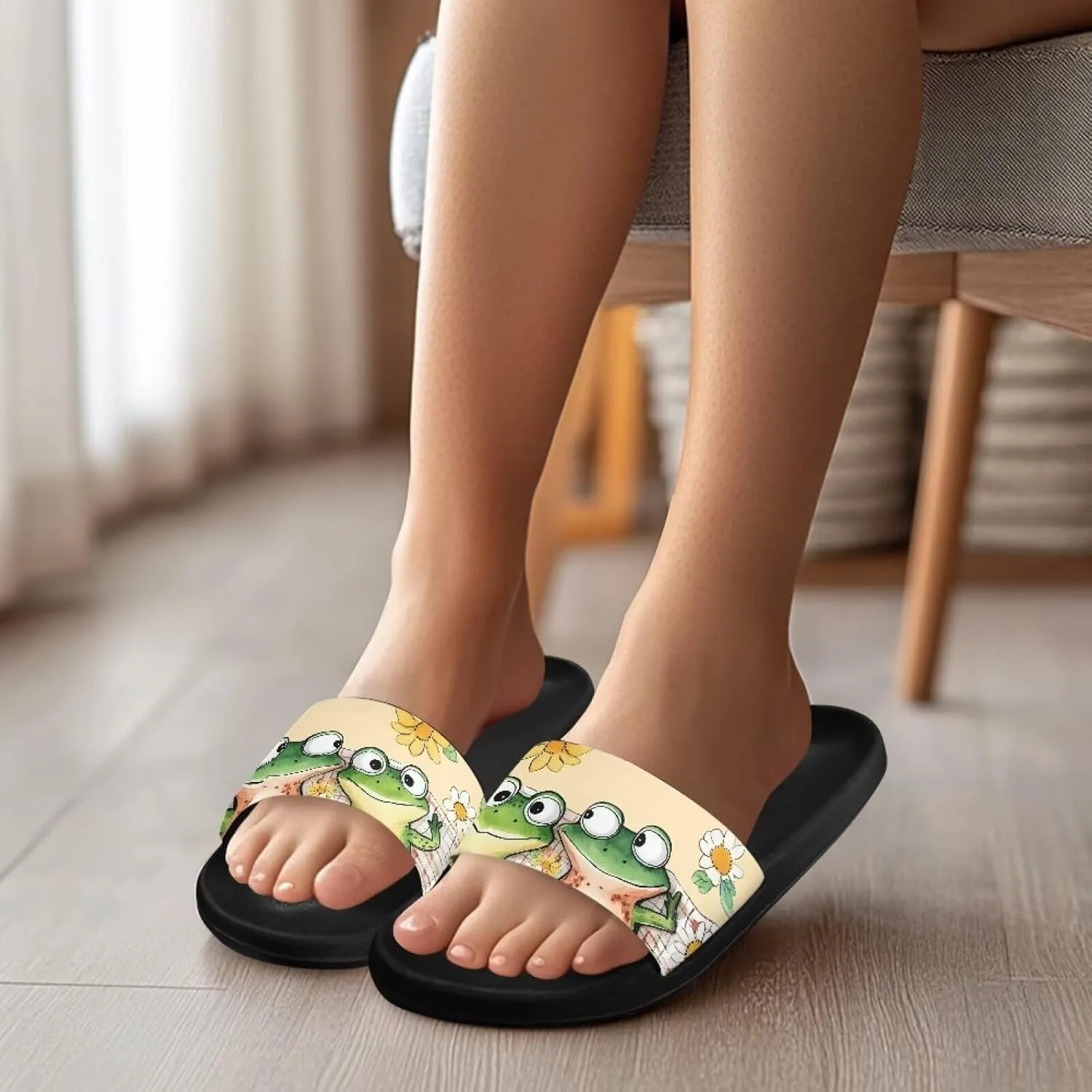 Couple Pattern Slide Sandals for Women Men Ultra Comfort Recovery Pillow Slippers Soft Summer Beach Shoes