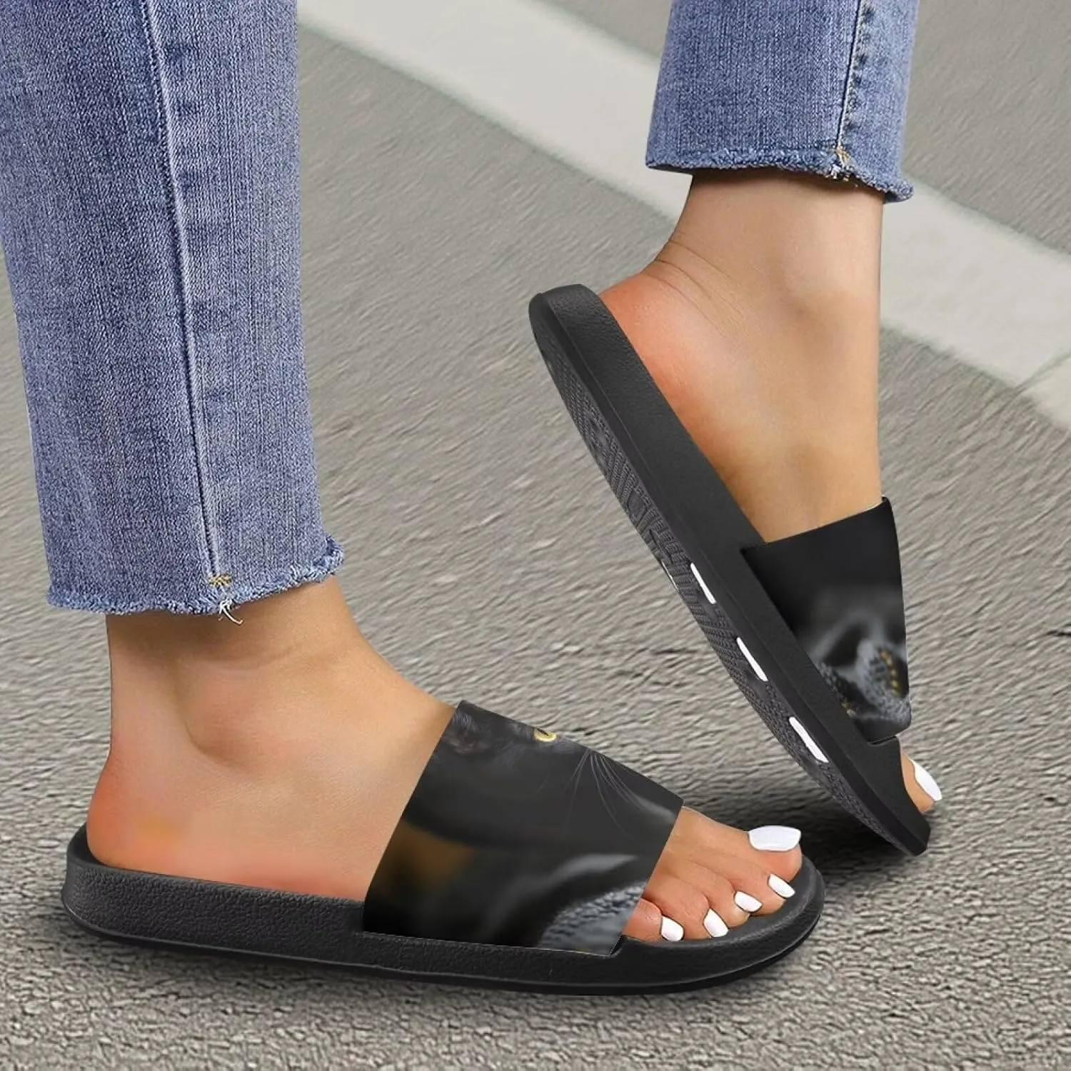 Couple Pattern Slide Sandals for Women Men Ultra Comfort Recovery Pillow Slippers Soft Summer Beach Shoes
