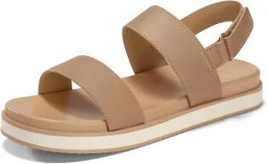 Coutgo Womens Flat Sandals Comfortable Arch Support Adjustable Double Strap Lightweight Summer Platform Sandals