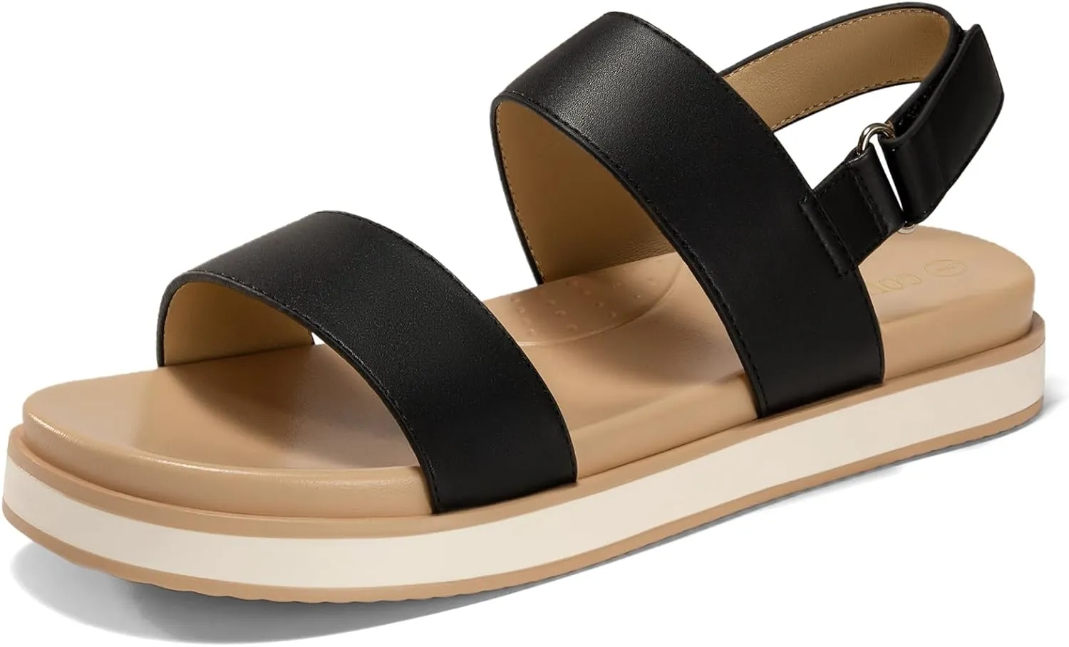 Coutgo Womens Flat Sandals Comfortable Arch Support Adjustable Double Strap Lightweight Summer Platform Sandals