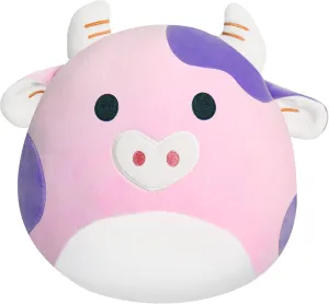 Cow Plush Toy Pillow 12'' Cute Stuffed Animal Soft Plushie Doll Gift for Kids Birthday Girls Boys Valentines Day (Pink Cow)
