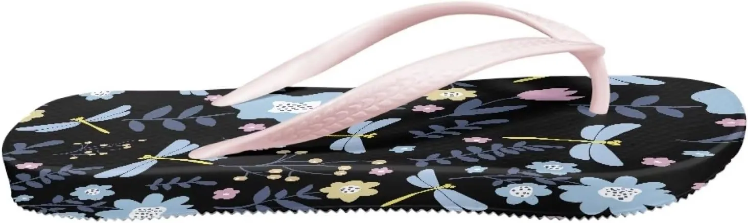 Creative Plant Print Flip Flops for Women Fit Comfort Flat Shower Sandals Lightweight Casual Ladies Slippers Beach Vacation Essentials