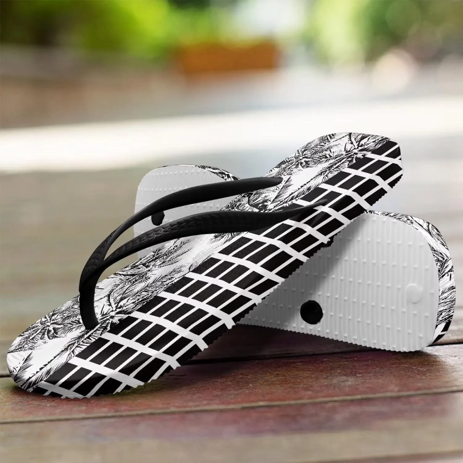 Creative Plant Print Flip Flops for Women Fit Comfort Flat Shower Sandals Lightweight Casual Ladies Slippers Beach Vacation Essentials