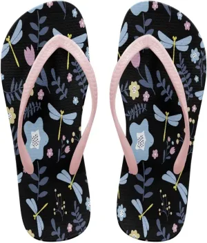 Creative Plant Print Flip Flops for Women Fit Comfort Flat Shower Sandals Lightweight Casual Ladies Slippers Beach Vacation Essentials